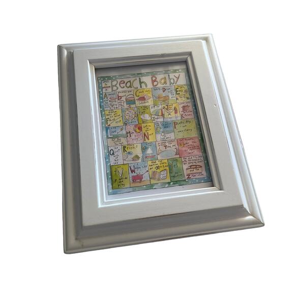 Sandy Gingras Beach Baby Framed Print for Nursery How to Live 8x10 - Picture 3 of 6